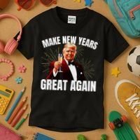 Trump Make New Year Great Again Happy New Years Eve Day 2025 Kids T-Shirt thumb 3