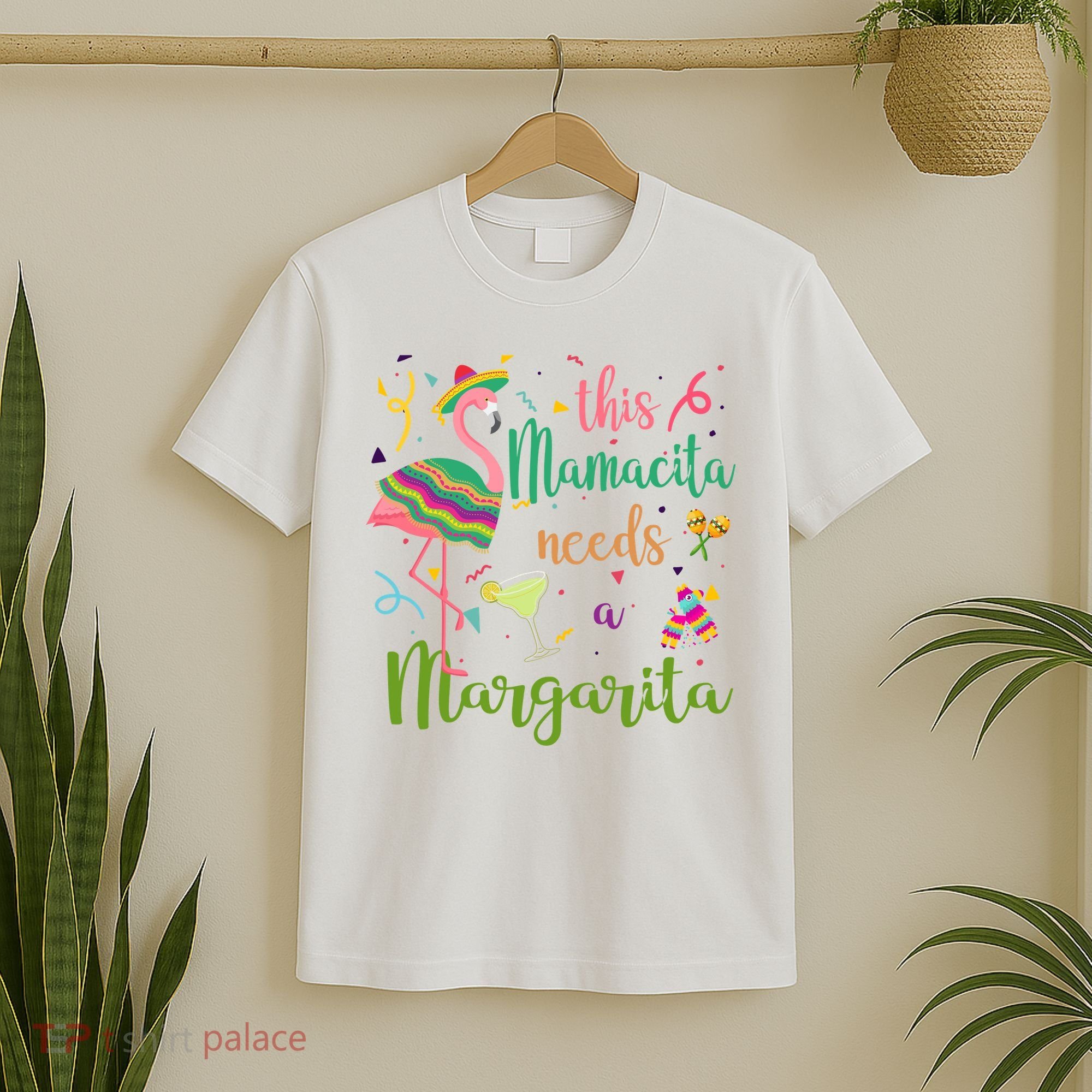 This Mamacita Needs A Margarita Fiesta Flamingo T-Shirt