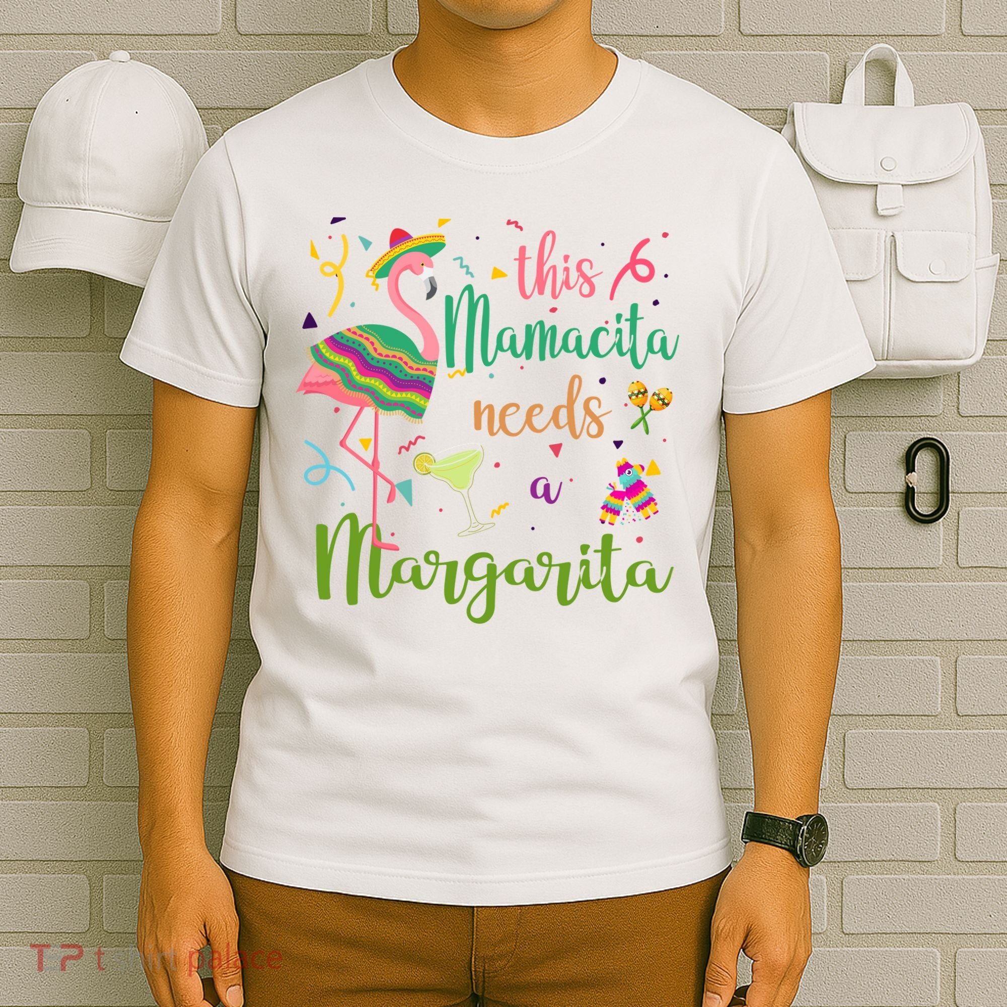 This Mamacita Needs A Margarita Fiesta Flamingo T-Shirt