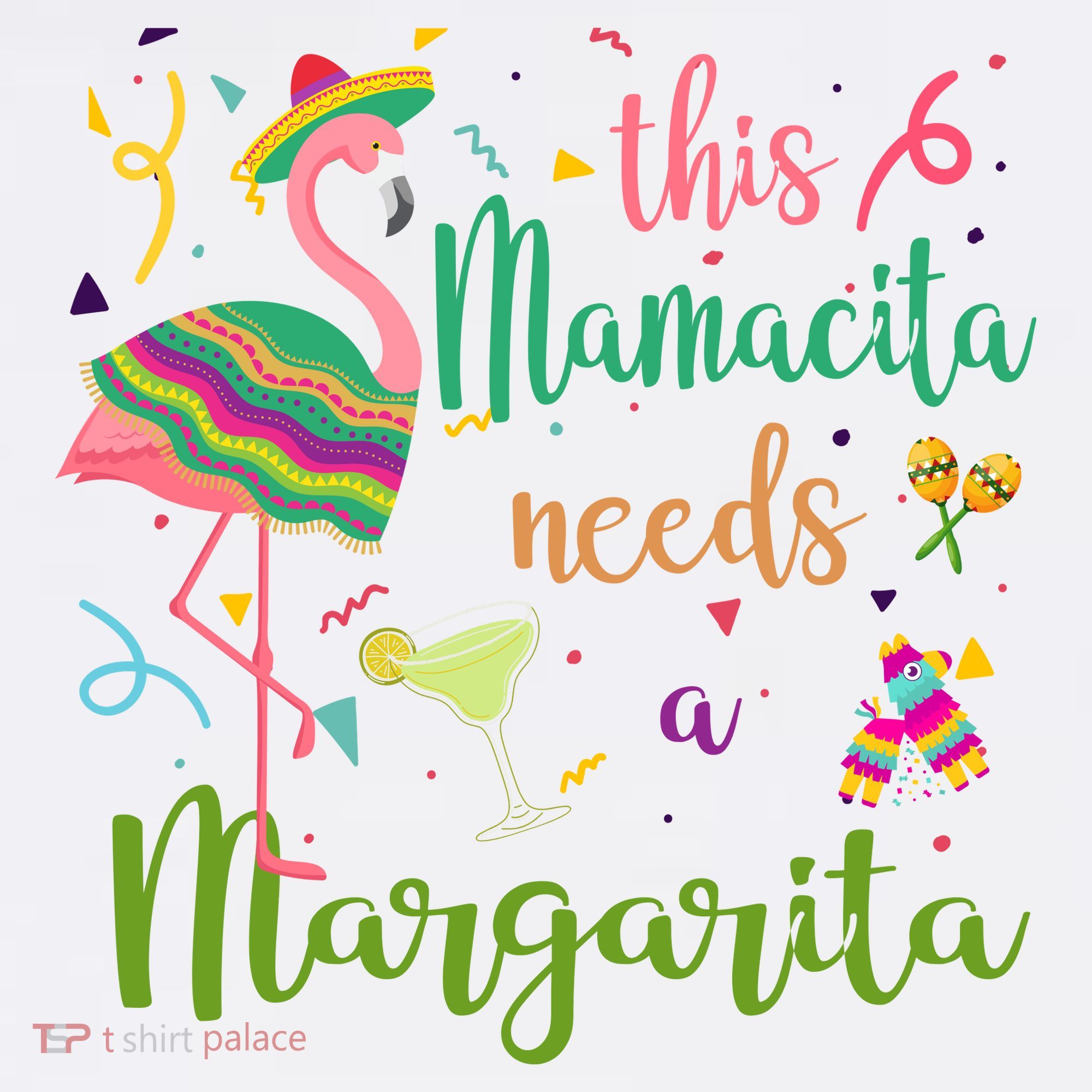 This Mamacita Needs A Margarita Fiesta Flamingo Mousepad