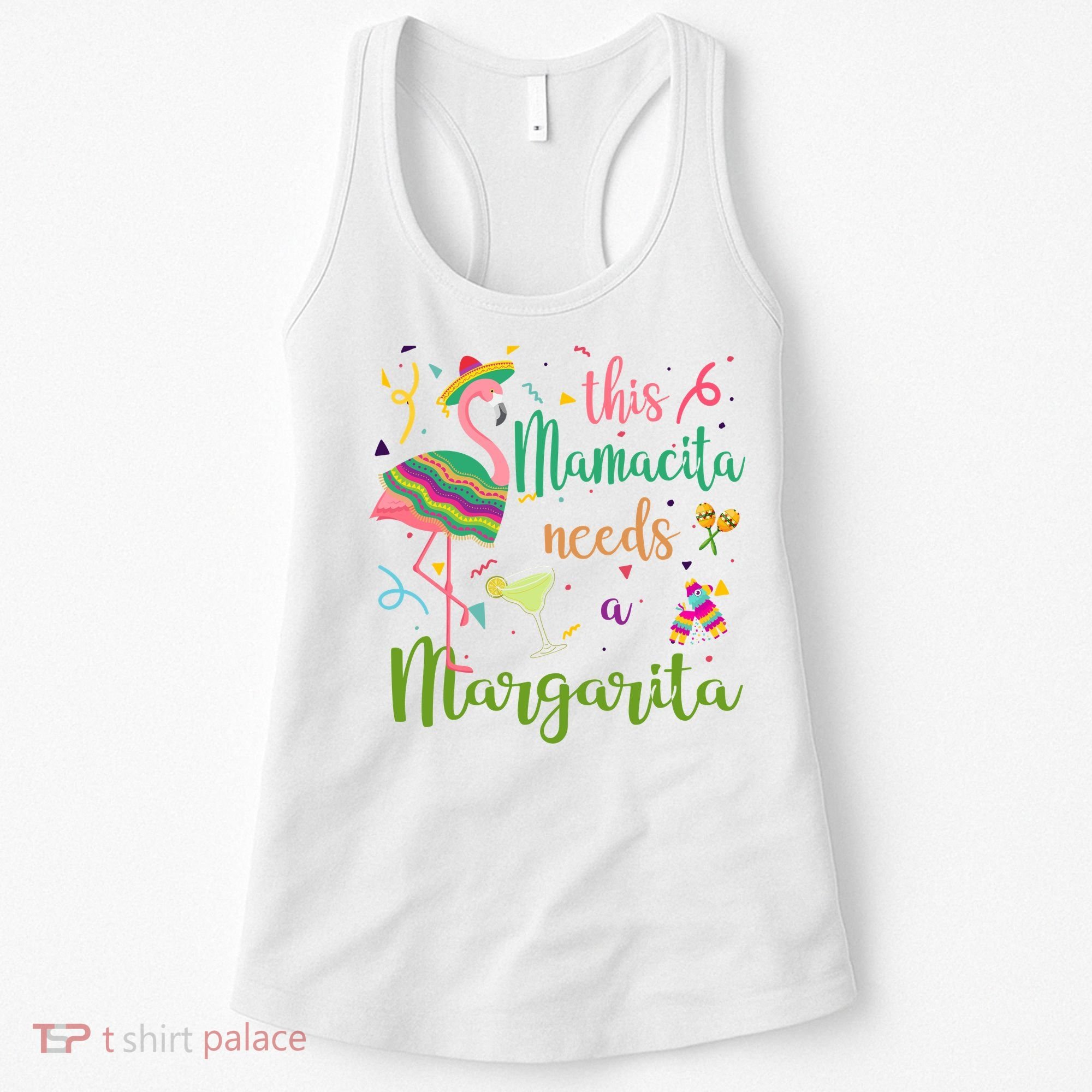 This Mamacita Needs A Margarita Fiesta Flamingo Women's Tank Top