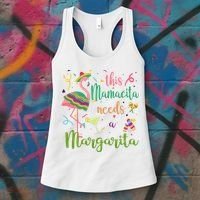 This Mamacita Needs A Margarita Fiesta Flamingo Women's Tank Top thumb 3