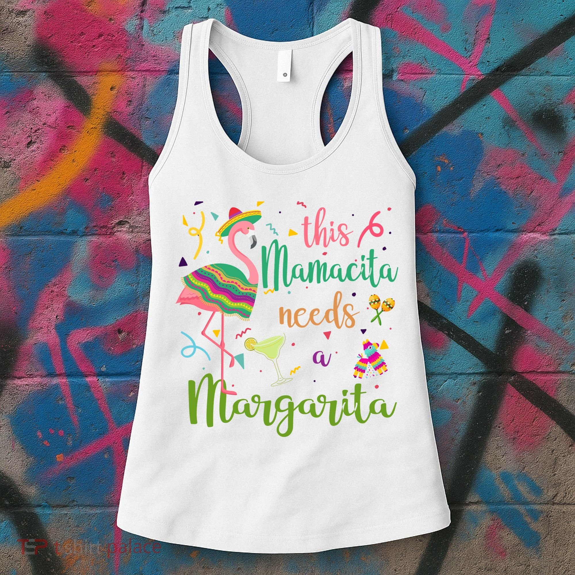 This Mamacita Needs A Margarita Fiesta Flamingo Women's Tank Top