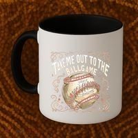Take Me Out To The Ball Game Baseball Retro Coffee Mug thumb 2