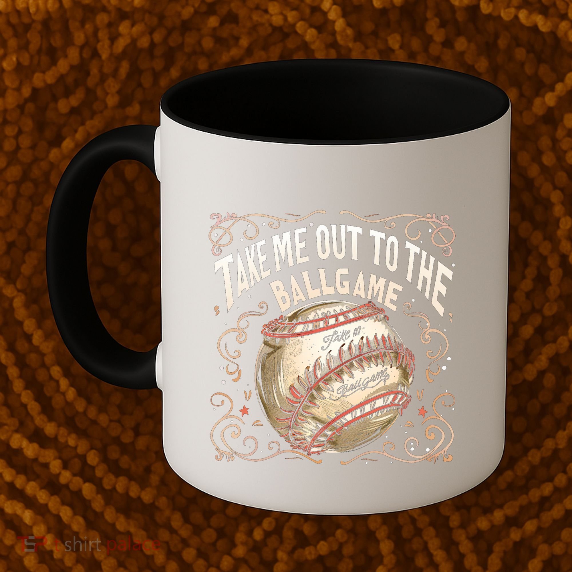 Take Me Out To The Ball Game Baseball Retro Coffee Mug