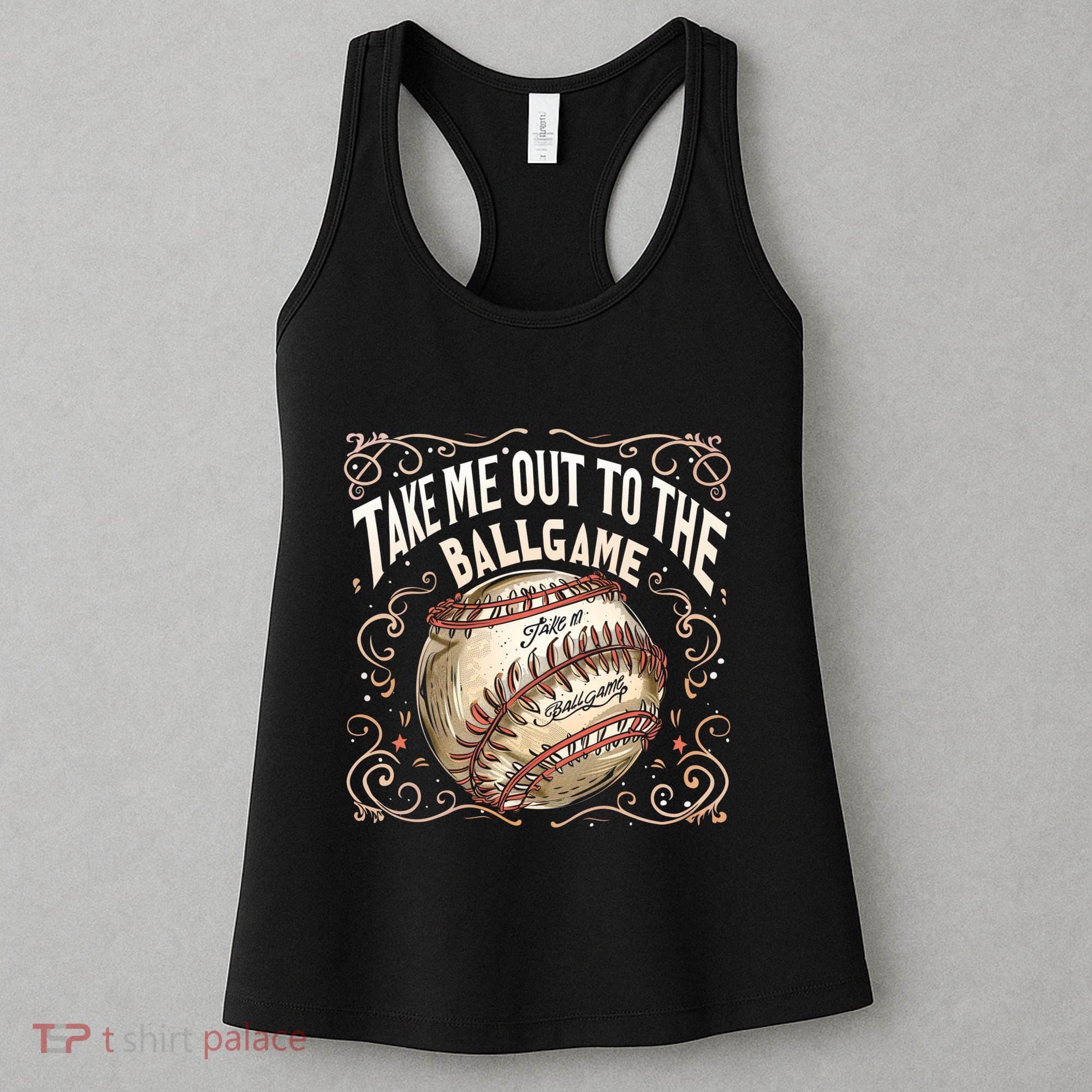 Take Me Out To The Ball Game Baseball Retro Women's Tank Top