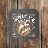 Take Me Out To The Ball Game Baseball Retro Coaster thumb 0