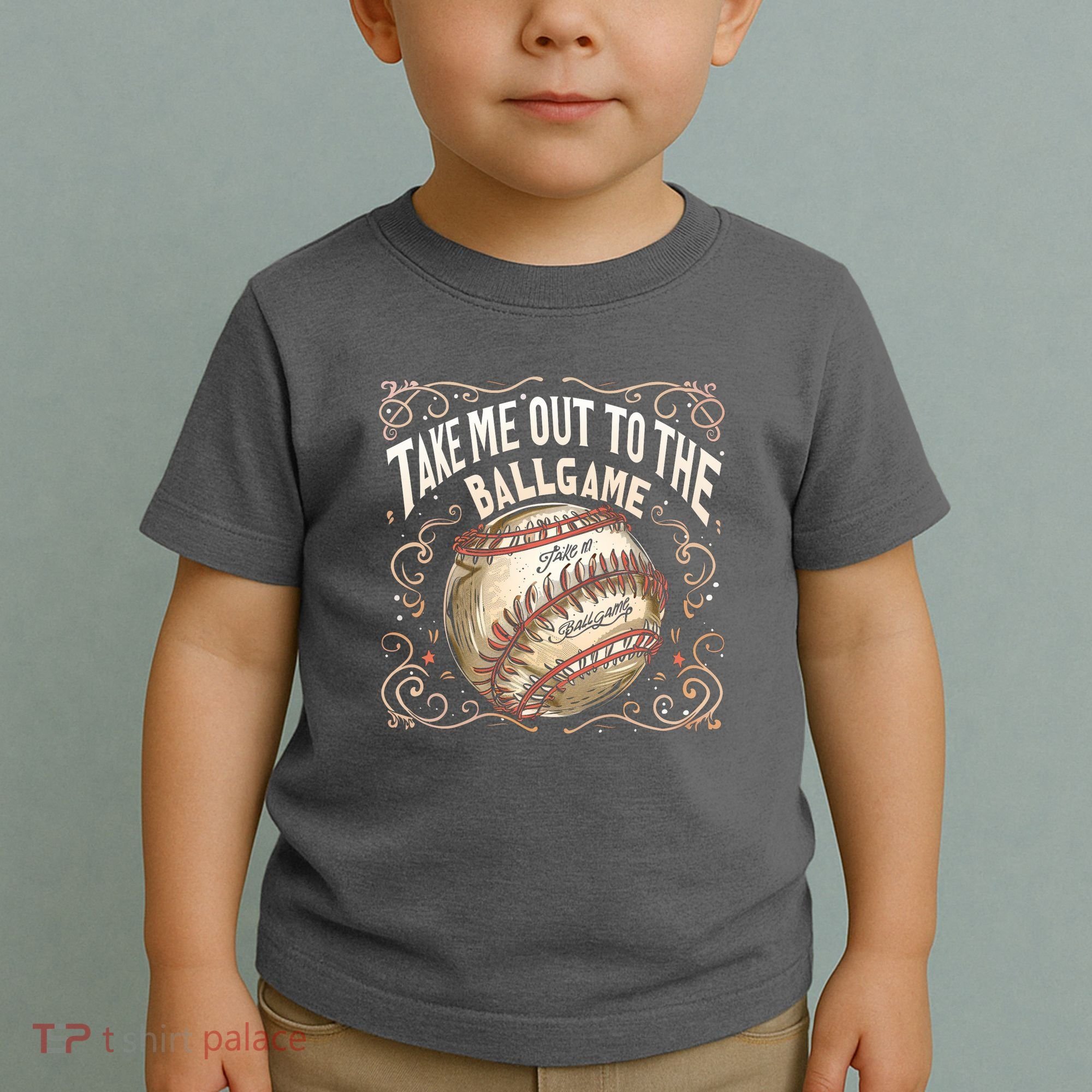 Take Me Out To The Ball Game Baseball Retro Toddler T-Shirt
