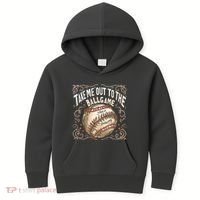 Take Me Out To The Ball Game Baseball Retro Kids Hoodie thumb 0