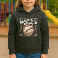 Take Me Out To The Ball Game Baseball Retro Kids Hoodie thumb 3