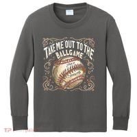 Take Me Out To The Ball Game Baseball Retro Kids Long Sleeve Shirt thumb 0