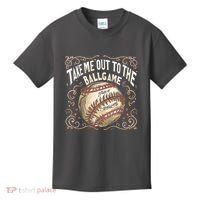 Take Me Out To The Ball Game Baseball Retro Kids T-Shirt thumb 0