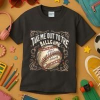 Take Me Out To The Ball Game Baseball Retro Kids T-Shirt thumb 3