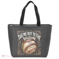 Take Me Out To The Ball Game Baseball Retro Tote Bag thumb 0