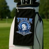 Tesla Master Of Lightning Golf Towel thumb 2