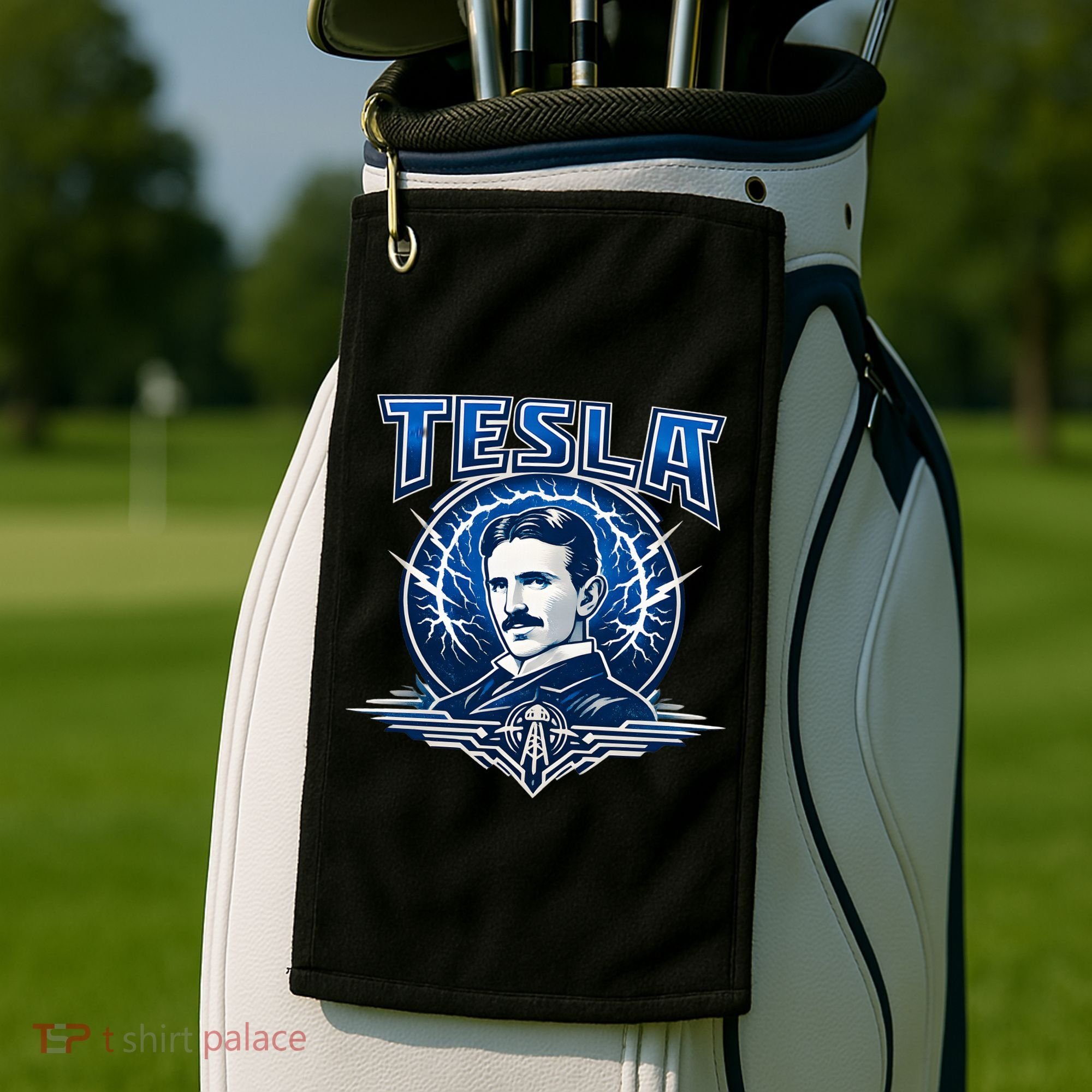 Tesla Master Of Lightning Golf Towel