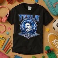 Tesla Master Of Lightning Kids T-Shirt thumb 3