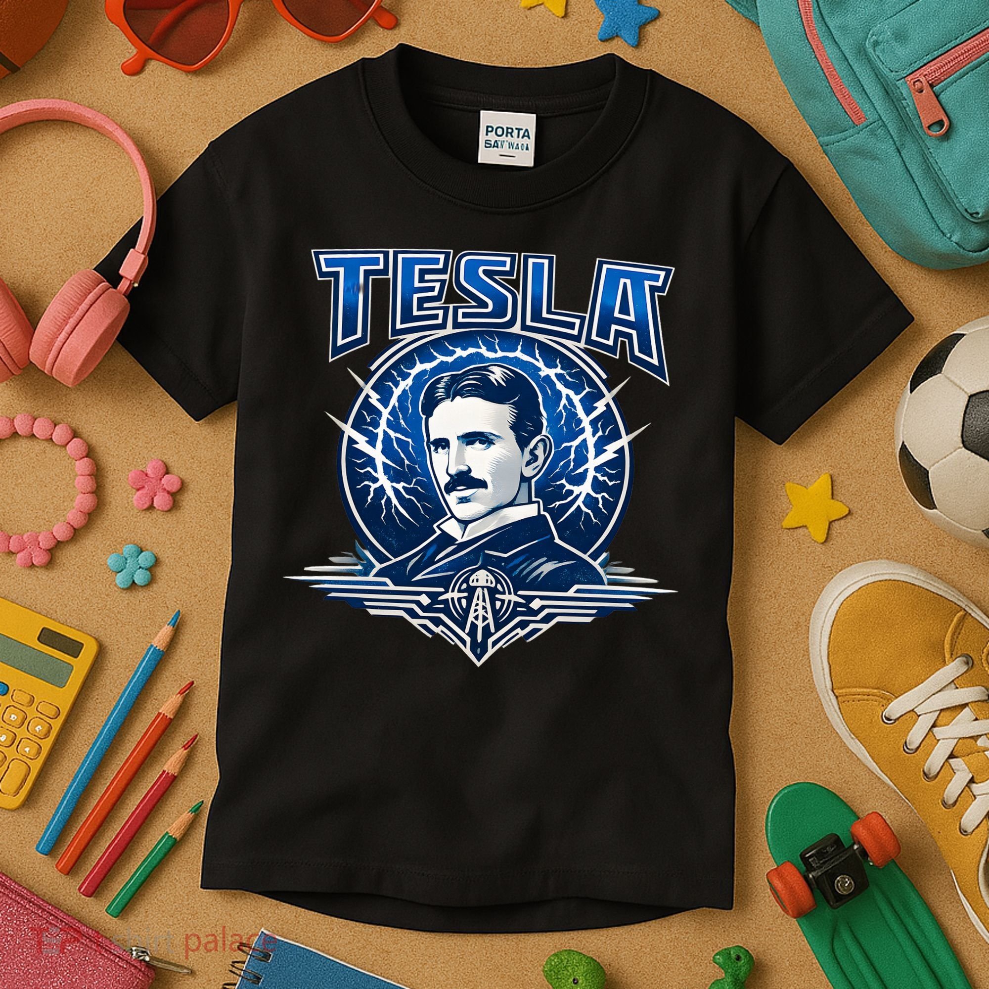 Tesla Master Of Lightning Kids T-Shirt