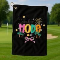 Teacher Mode Off End Of The Year Hello Summer Golf Towel thumb 1