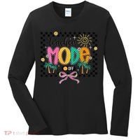 Teacher Mode Off End Of The Year Hello Summer Women's Long Sleeve Shirt thumb 0