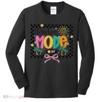 Teacher Mode Off End Of The Year Hello Summer Kids Long Sleeve Shirt thumb 0