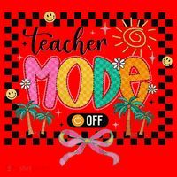 Teacher Mode Off End Of The Year Hello Summer Santa Hat thumb 1
