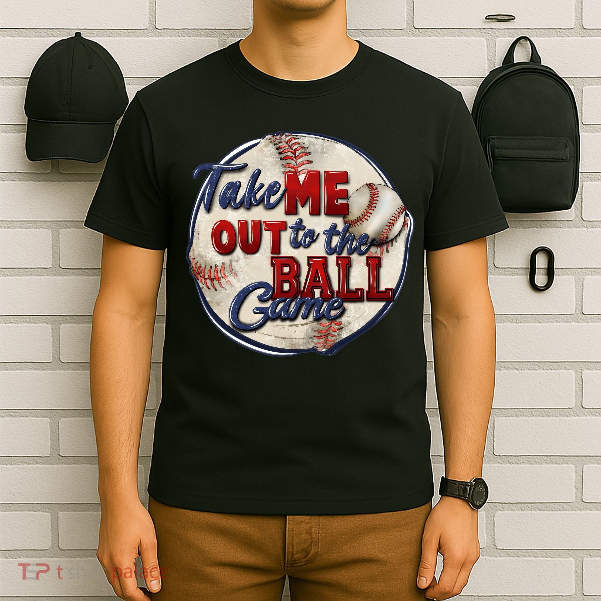 Take Me Out To The Ball Game Baseball Vintage Player Fans T-Shirt