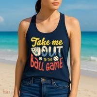 Take me out to the ball game for a Baseball Fan Baseball Women's Tank Top thumb 2