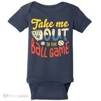Take me out to the ball game for a Baseball Fan Baseball Baby Bodysuit thumb 0