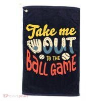 Take me out to the ball game for a Baseball Fan Baseball Golf Towel thumb 0