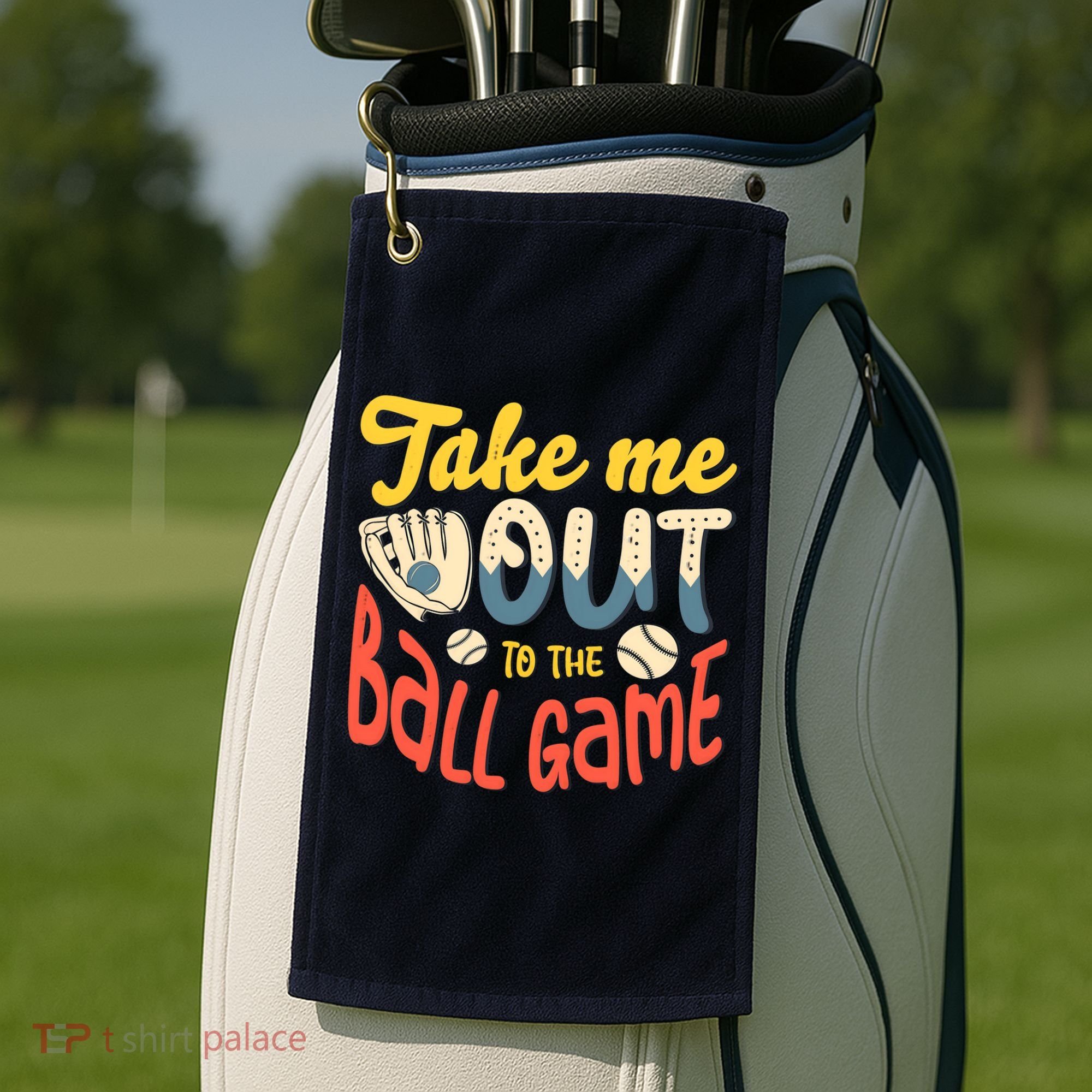 Take me out to the ball game for a Baseball Fan Baseball Golf Towel