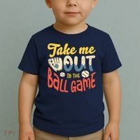 Take me out to the ball game for a Baseball Fan Baseball Toddler T-Shirt thumb 2