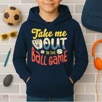 Take me out to the ball game for a Baseball Fan Baseball Kids Hoodie thumb 2