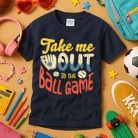 Take me out to the ball game for a Baseball Fan Baseball Kids T-Shirt thumb 3