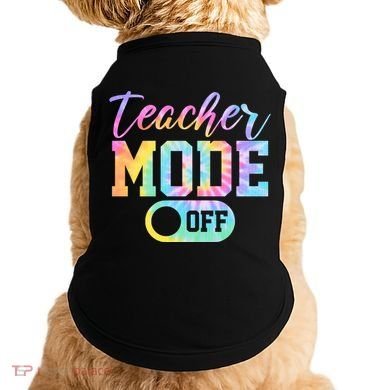 Teacher Mode Off Colorful Retro Doggie Tank