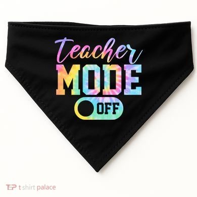 Teacher Mode Off Colorful Retro USA-Made Doggie Bandana