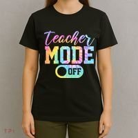 Teacher Mode Off Colorful Retro T-Shirt thumb 4