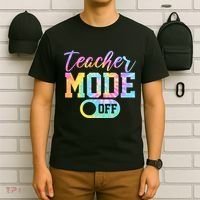 Teacher Mode Off Colorful Retro T-Shirt thumb 6