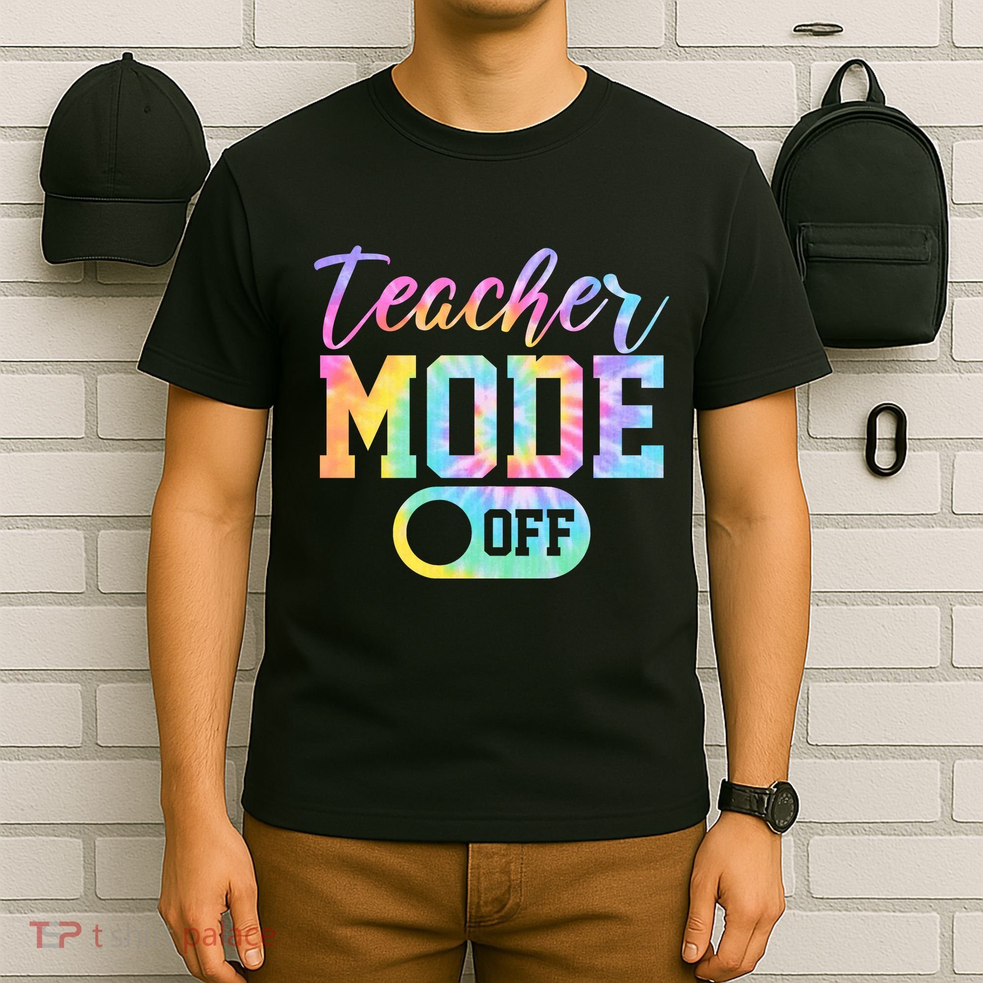 Teacher Mode Off Colorful Retro T-Shirt