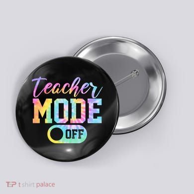 Teacher Mode Off Colorful Retro Button