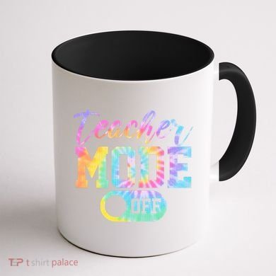 Teacher Mode Off Colorful Retro Coffee Mug back