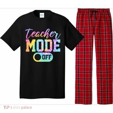 Teacher Mode Off Colorful Retro Pajama Set
