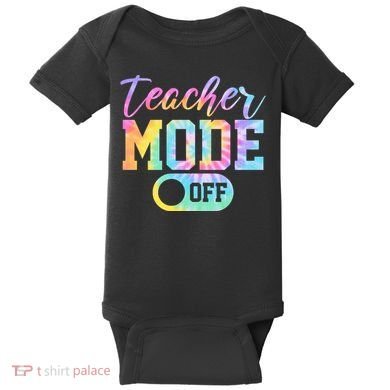 Teacher Mode Off Colorful Retro Baby Bodysuit