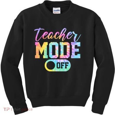 Teacher Mode Off Colorful Retro Kids Sweatshirt