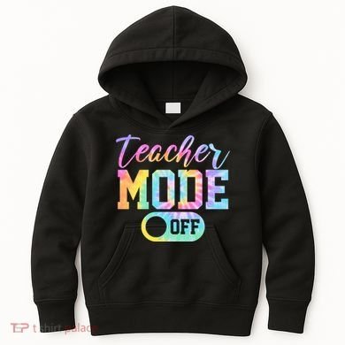 Teacher Mode Off Colorful Retro Kids Hoodie