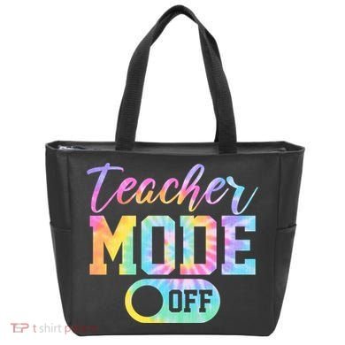 Teacher Mode Off Colorful Retro Tote Bag