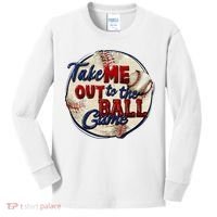 Take Me Out To The Ball Game Baseball Game Day Sport Kids Long Sleeve Shirt thumb 0