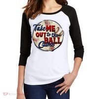 Take Me Out To The Ball Game Baseball Game Day Sport Women's Tri-Blend 3/4-Sleeve Raglan Shirt thumb 2