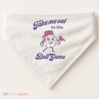 Take Me Out To The Ball Game Baseball Softball USA-Made Doggie Bandana thumb 0