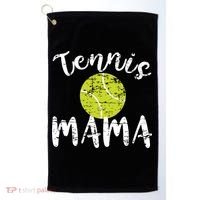 Tennis Mama Proud Mom Tennis Player Retro Distressed Great Gift Golf Towel thumb 0